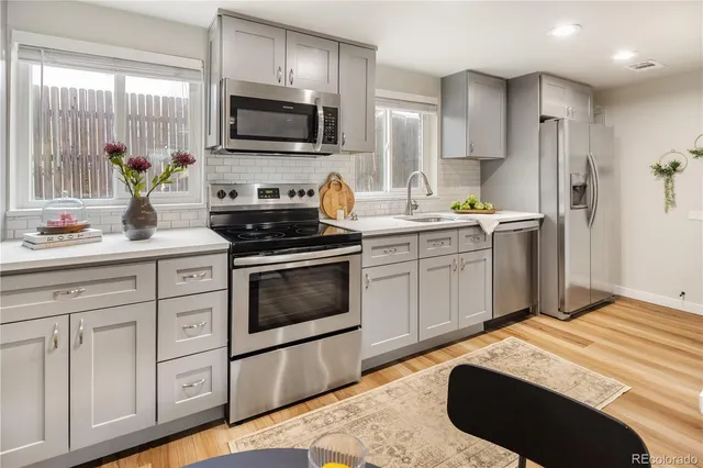 a view of a utility room with a small space