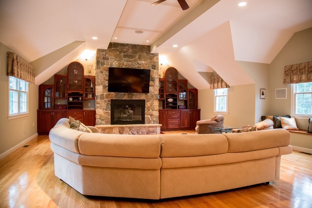 3 Carriage Way Topsfield, MA 01983 - Photo 12 of 30 a living room with fireplace furniture and a flat screen tv