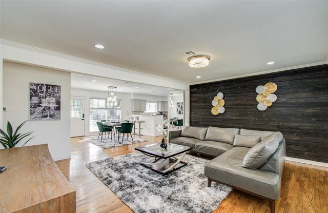 a living room with furniture