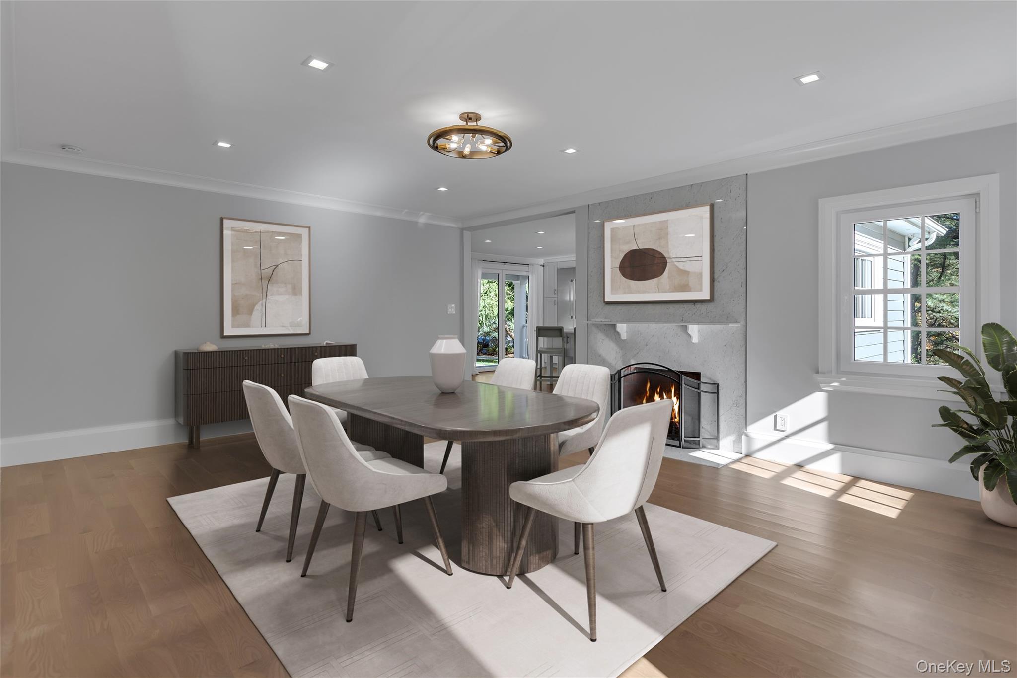 22 Fort Salonga Road Centerport, NY 11721 - Photo 9 of 42 a view of a dining room with furniture and wooden floor
