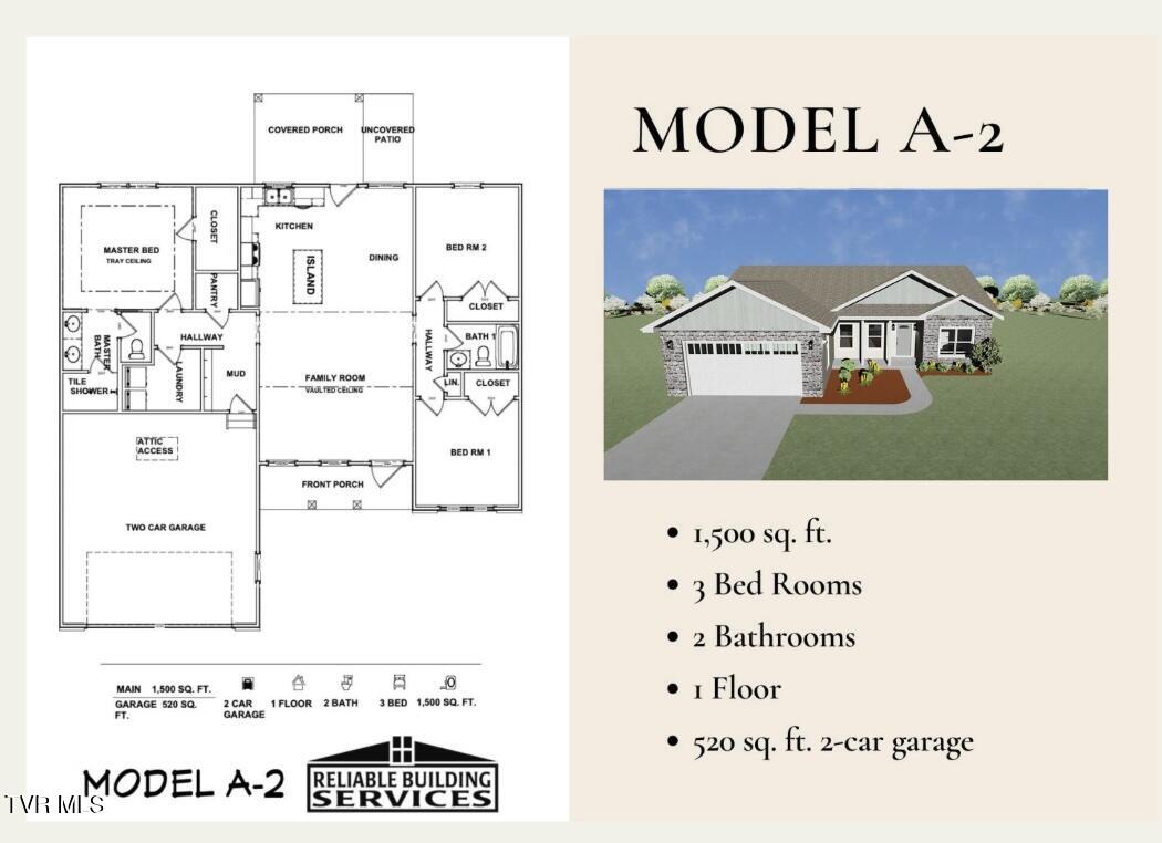 265 Red Tail Ridge, Unit LOT # 7 Greeneville, TN 37743 - Photo 41 of 41 Model A-2 floor plan