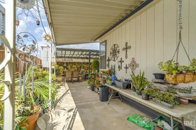 a outdoor space with garden view