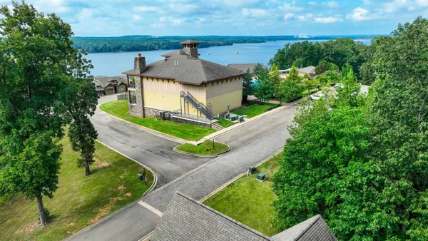 an aerial view of a house