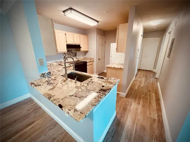 a view of a kitchen counter space