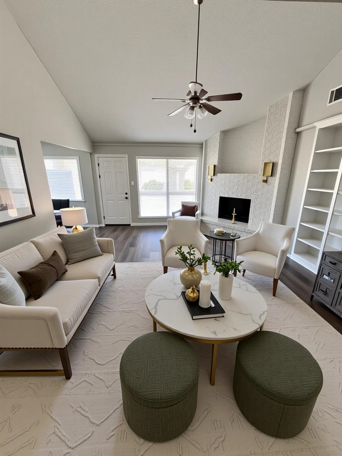 22318 Meadowgate Drive Spring, TX 77373 - Photo 3 of 8 a living room with furniture potted plant and a fireplace