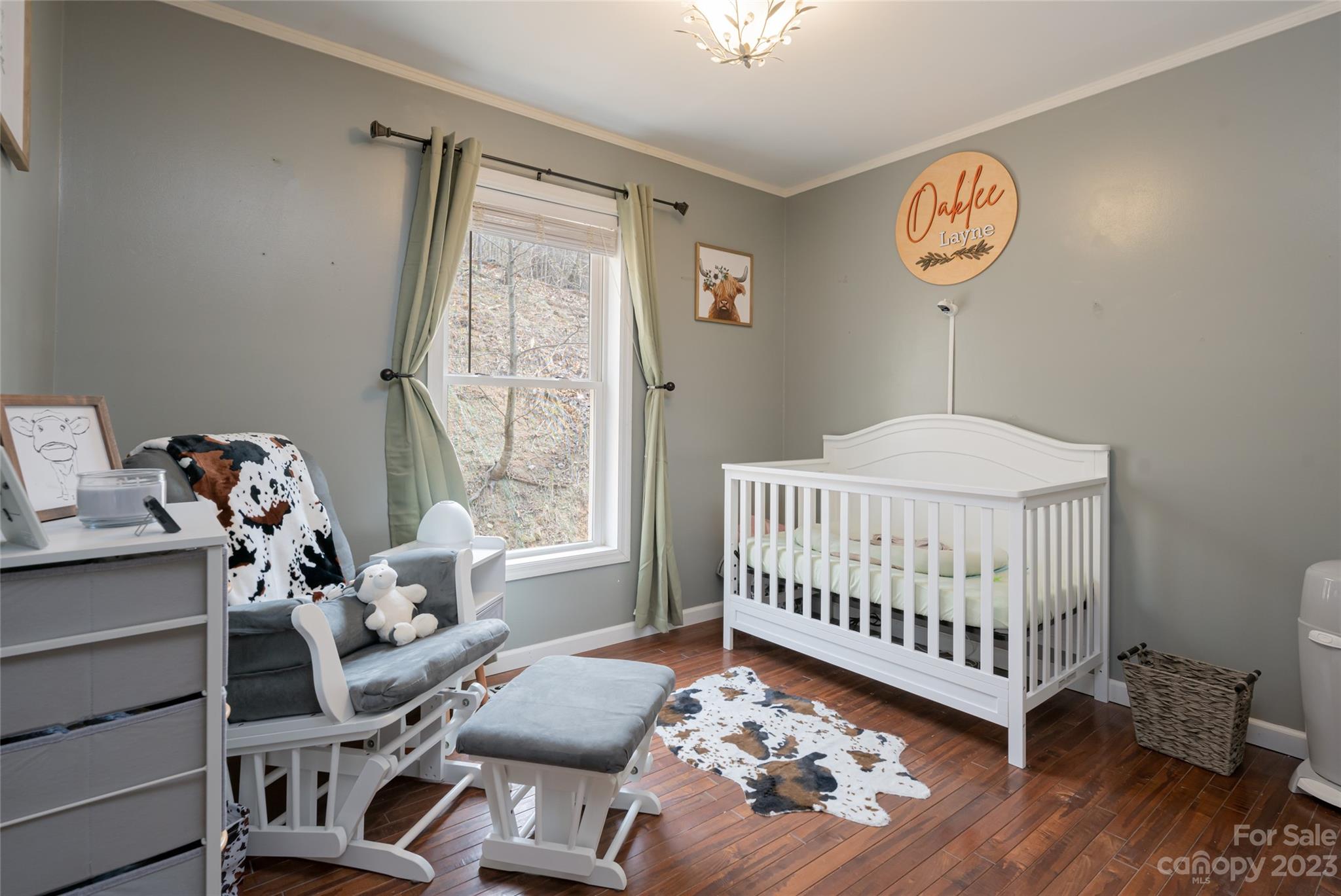 142 Blake Drive Canton, NC 28716 - Photo 15 of 44 a bedroom with a baby crib a bedroom with wooden floor and a window