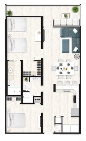 a bathroom with a sink vanity and mirror