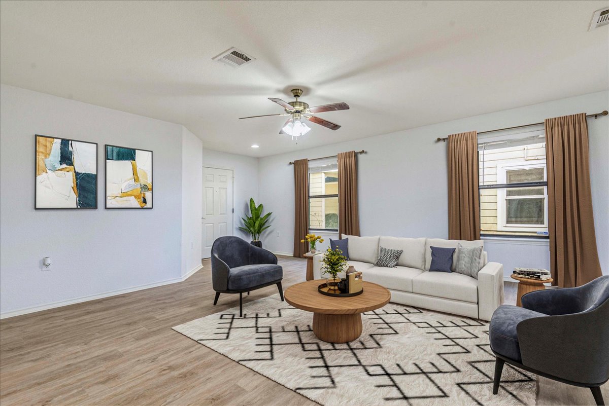 8700 Wiley Way Austin, TX 78747 - Photo 7 of 26 Open living with fresh paint.