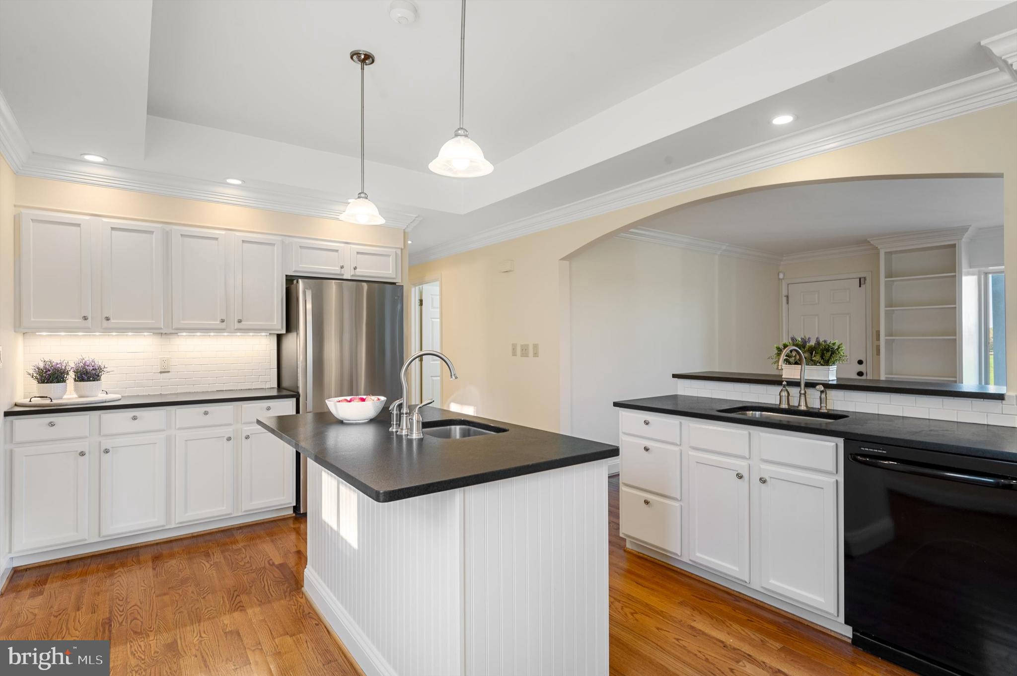 2801 Salem Church Road Berryville, VA 22611 - Photo 15 of 68 a kitchen with stainless steel appliances granite countertop a sink a stove a refrigerator and island with wooden floor