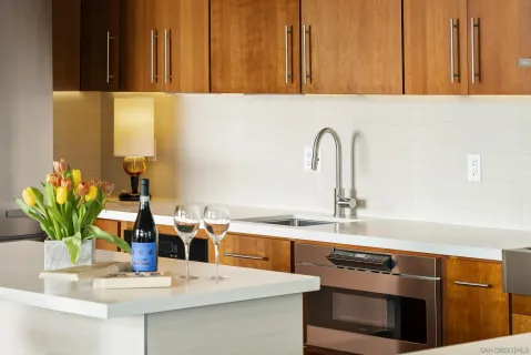 a front view of a building with windows