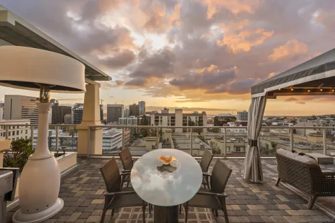 a front view of a building with glass windows