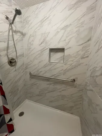 a bathroom with a shower