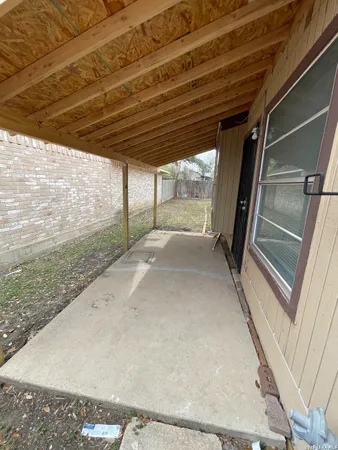 a view of porch with window