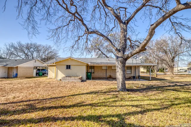 a house that has a tree in front of it
