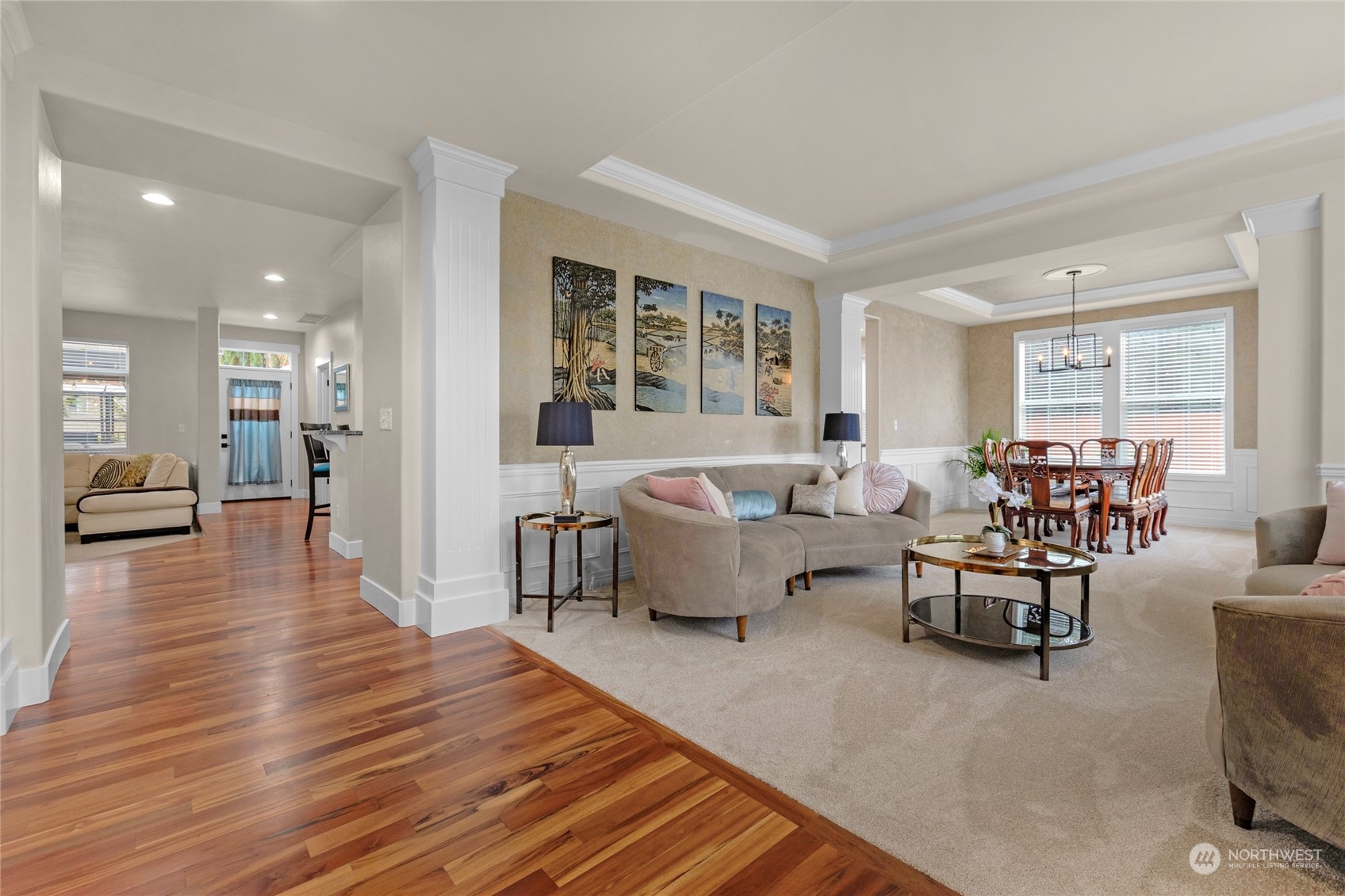 18712 33rd Avenue Southeast Bothell, WA 98012 - Photo 8 of 39 a living room with furniture and a wooden floor