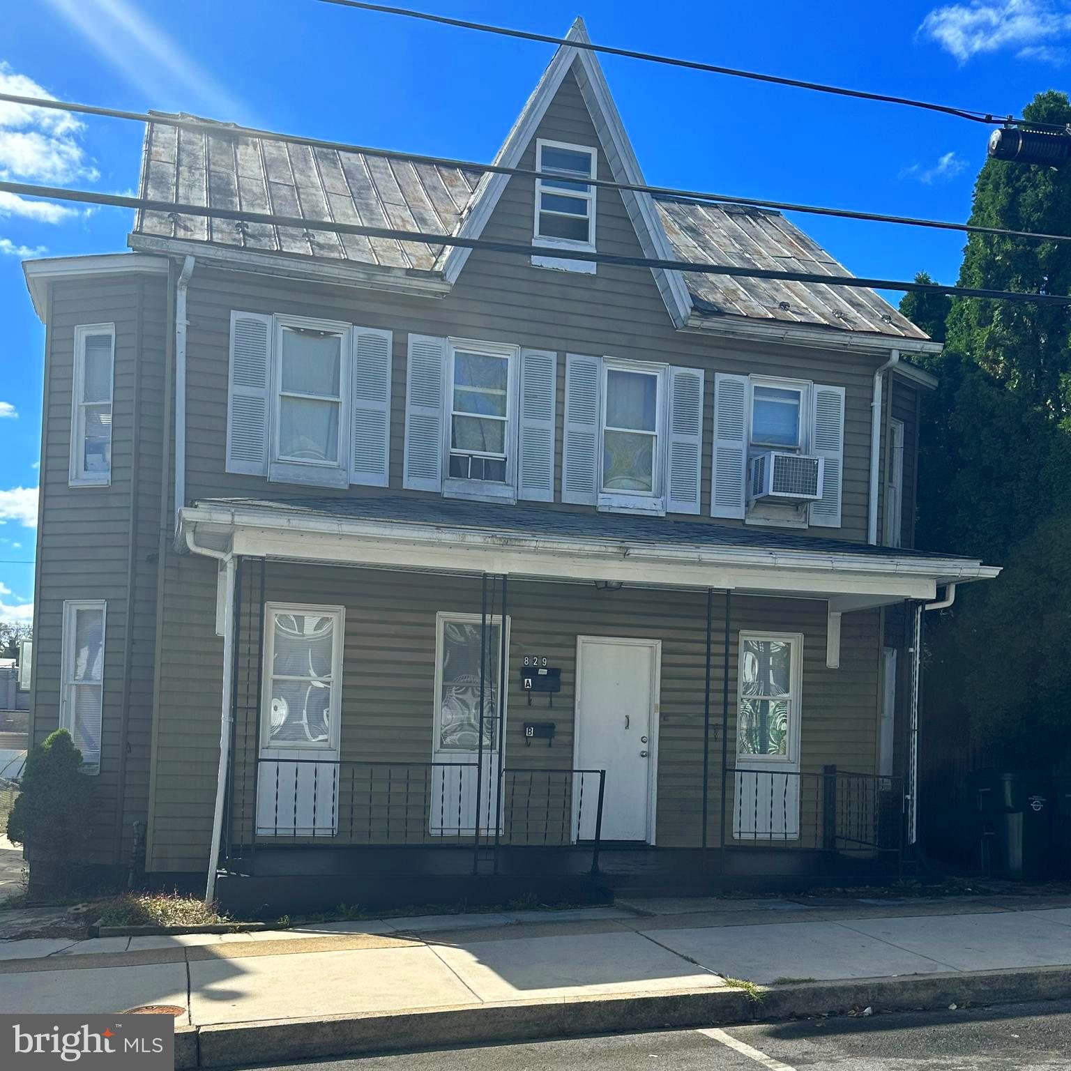 a front view of a building