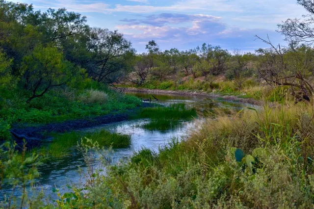 a view of a lake with outdoor space