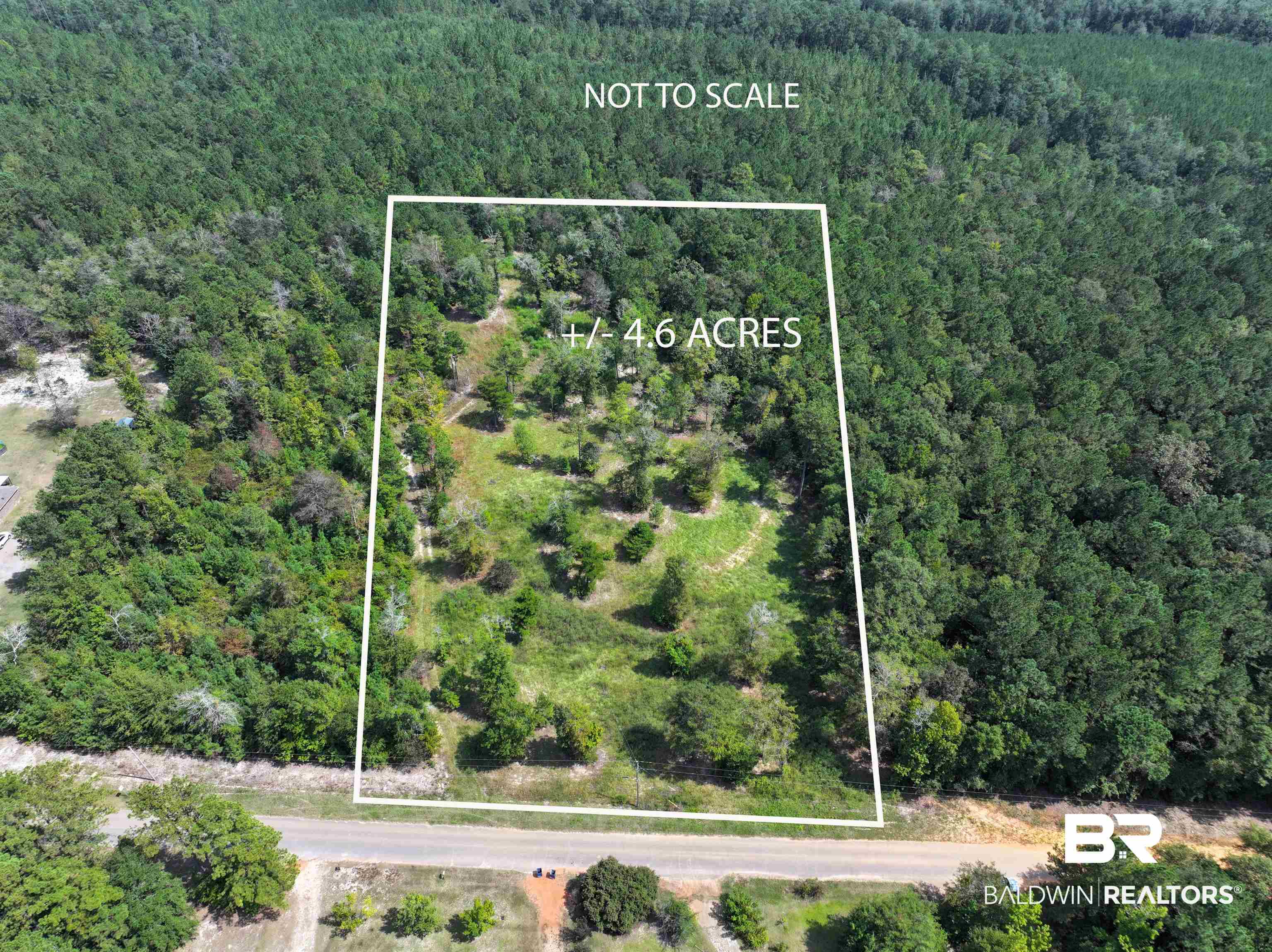 0 Dixon Nursery Road Brewton, AL 36426 - Photo 1 of 4 Aerial view of property's location with property boundaries highlighted