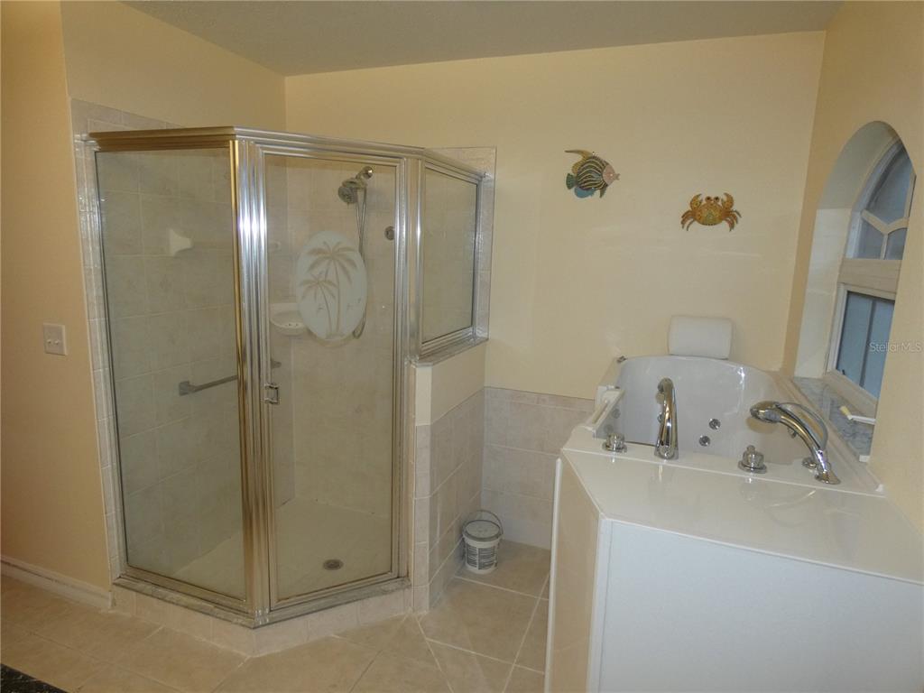 13541 Knotty Lane Hudson, FL 34669 - Photo 18 of 32 a bathroom with a shower sink and mirror