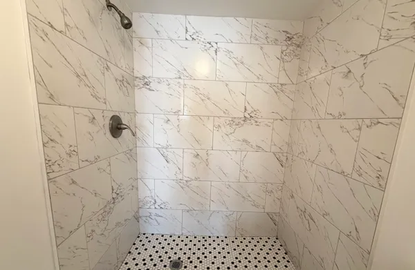 a bathroom with a shower