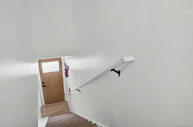 a view of a hallway with closet