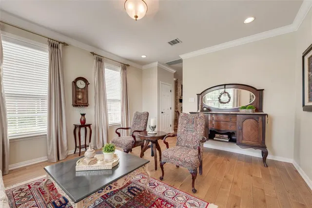 a living room with furniture or outdoor view and a fireplace