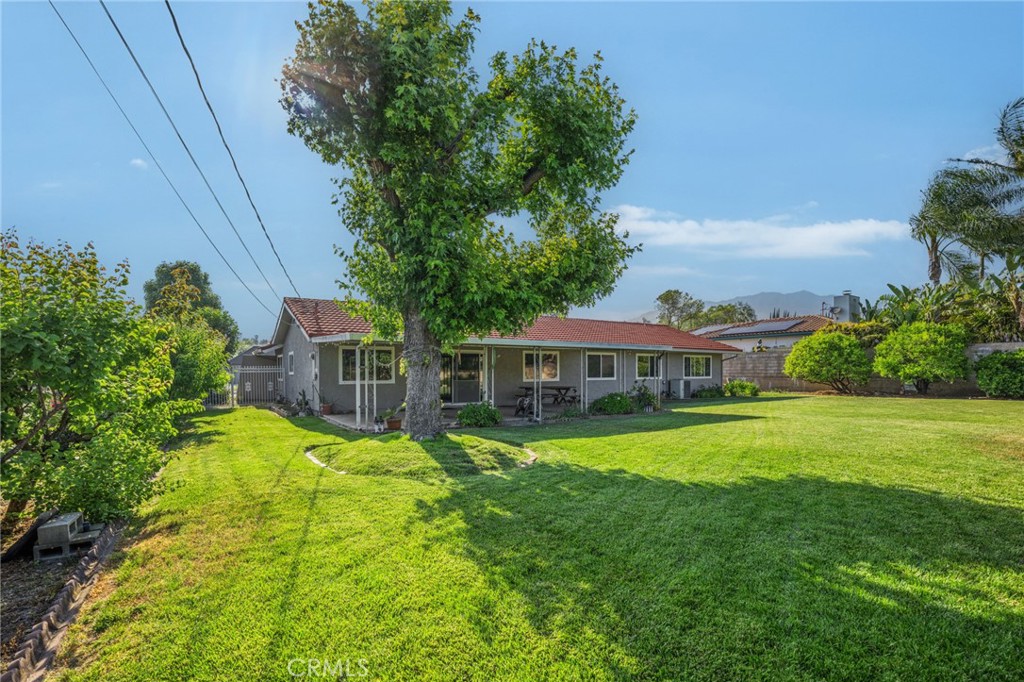 1734 North Vallejo Way Upland, CA 91784 - Photo 40 of 43 a view of a big yard with table and chairs under an umbrella