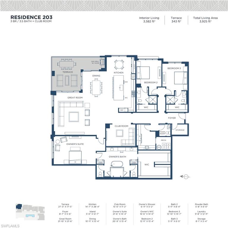 233 12th Street South, Unit 203 Naples, FL 34102 - Photo 14 of 14 203 Floor Plan