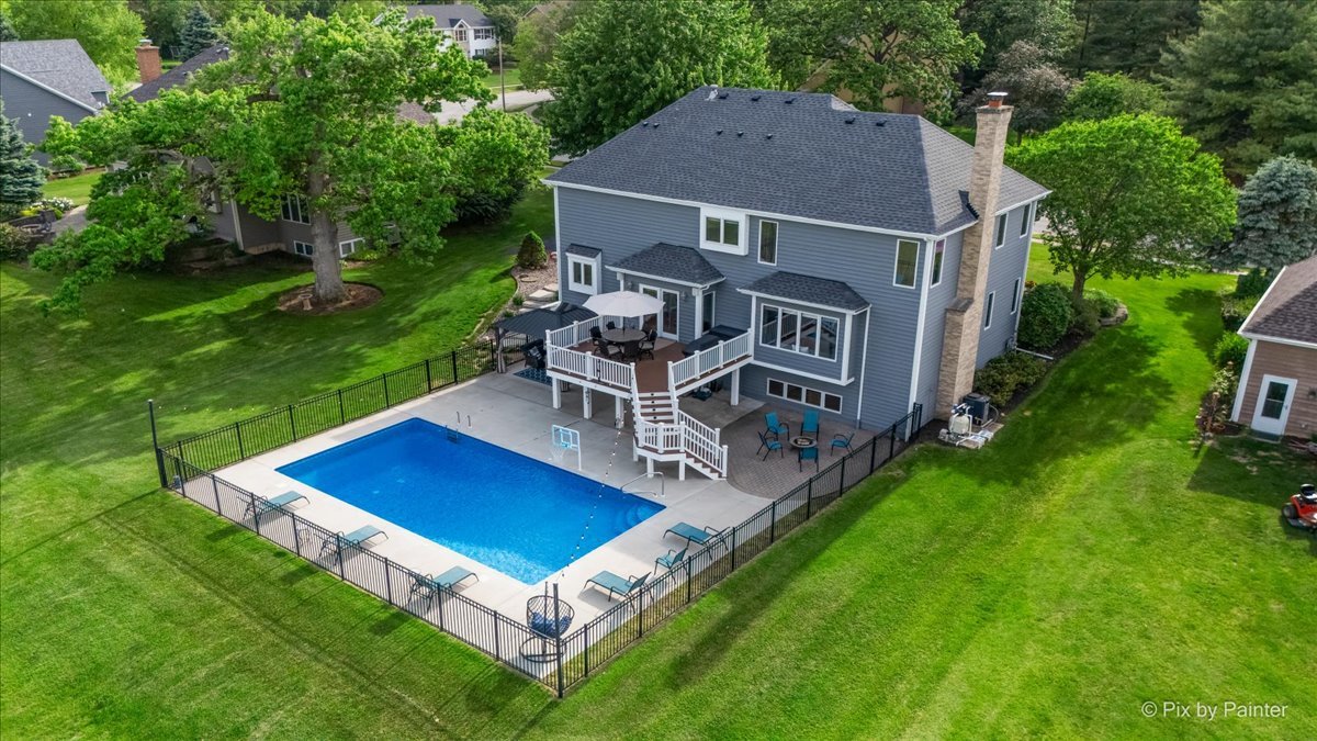 7104 Dove Way Cary, IL 60013 - Photo 80 of 82 an aerial view of residential house with outdoor space and trees