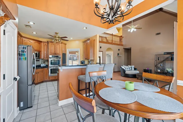 a outdoor space with patio furniture and a potted plant