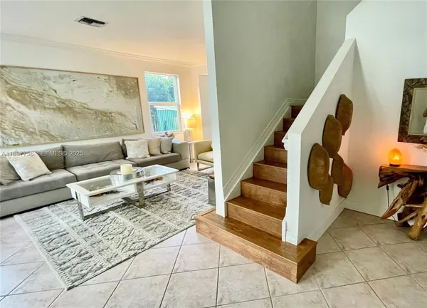 a living room with furniture