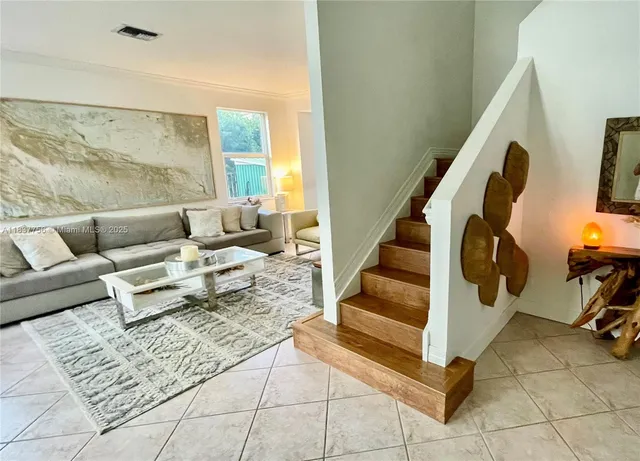 a living room with furniture