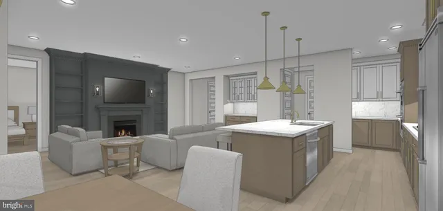 a kitchen with stainless steel appliances granite countertop a stove and a refrigerator