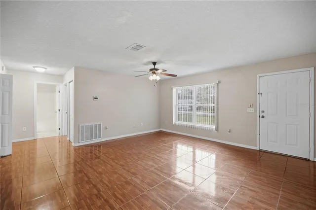 an empty room with a window