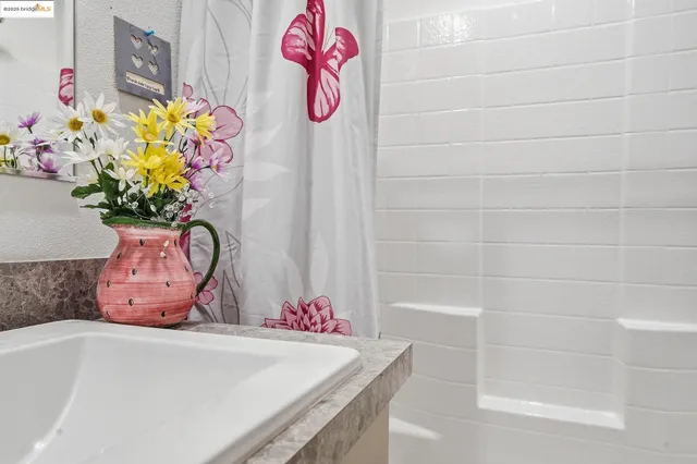 a bathroom with a sink a bath tub and a shower