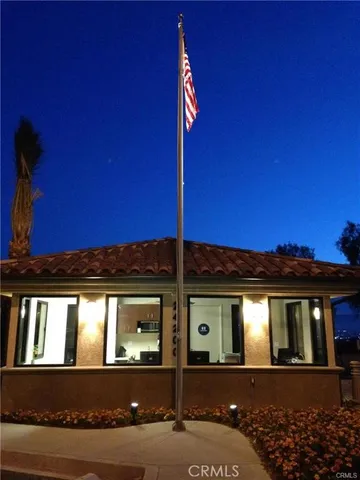 a view of a golf course with a garden