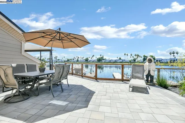 a view of a terrace with furniture