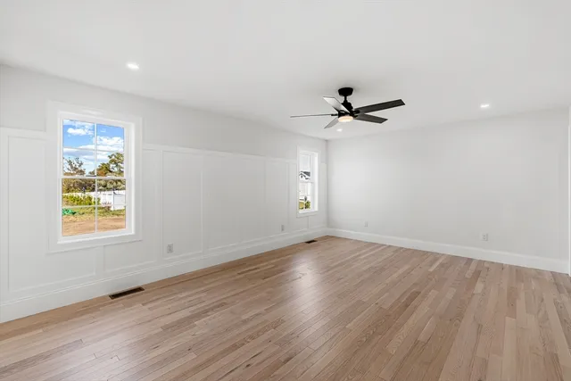 a view of a room with racks on the wall