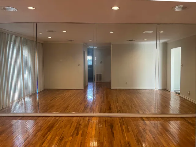 a view of a glass door with a door