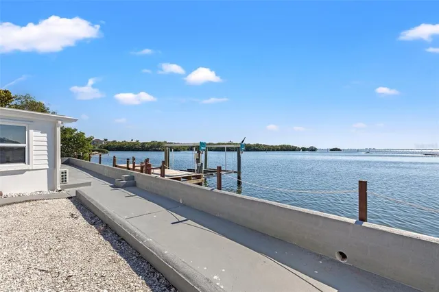 a view of water from a balcony
