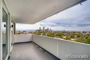a view of balcony with city view
