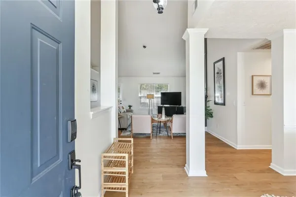 a living room with furniture