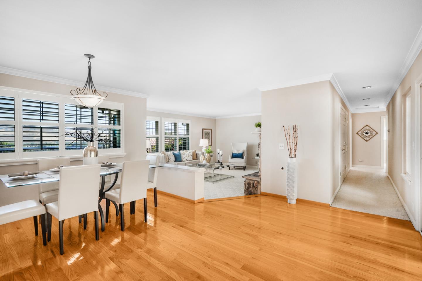 19573 Almaden Road San Jose, CA 95120 - Photo 13 of 41 a view of a dining room with furniture window and wooden floor