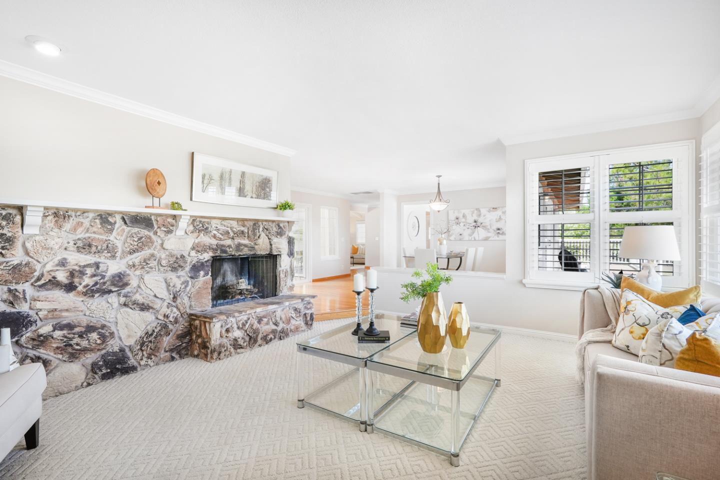 19573 Almaden Road San Jose, CA 95120 - Photo 15 of 41 a living room with furniture and a fireplace