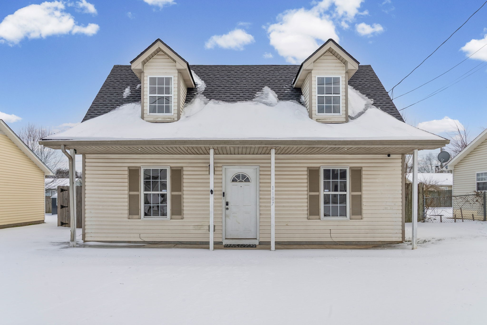 a front view of a house