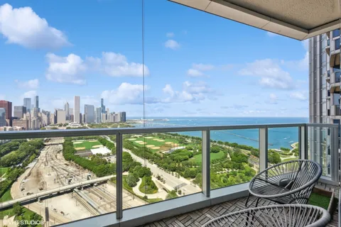 a city view from a balcony