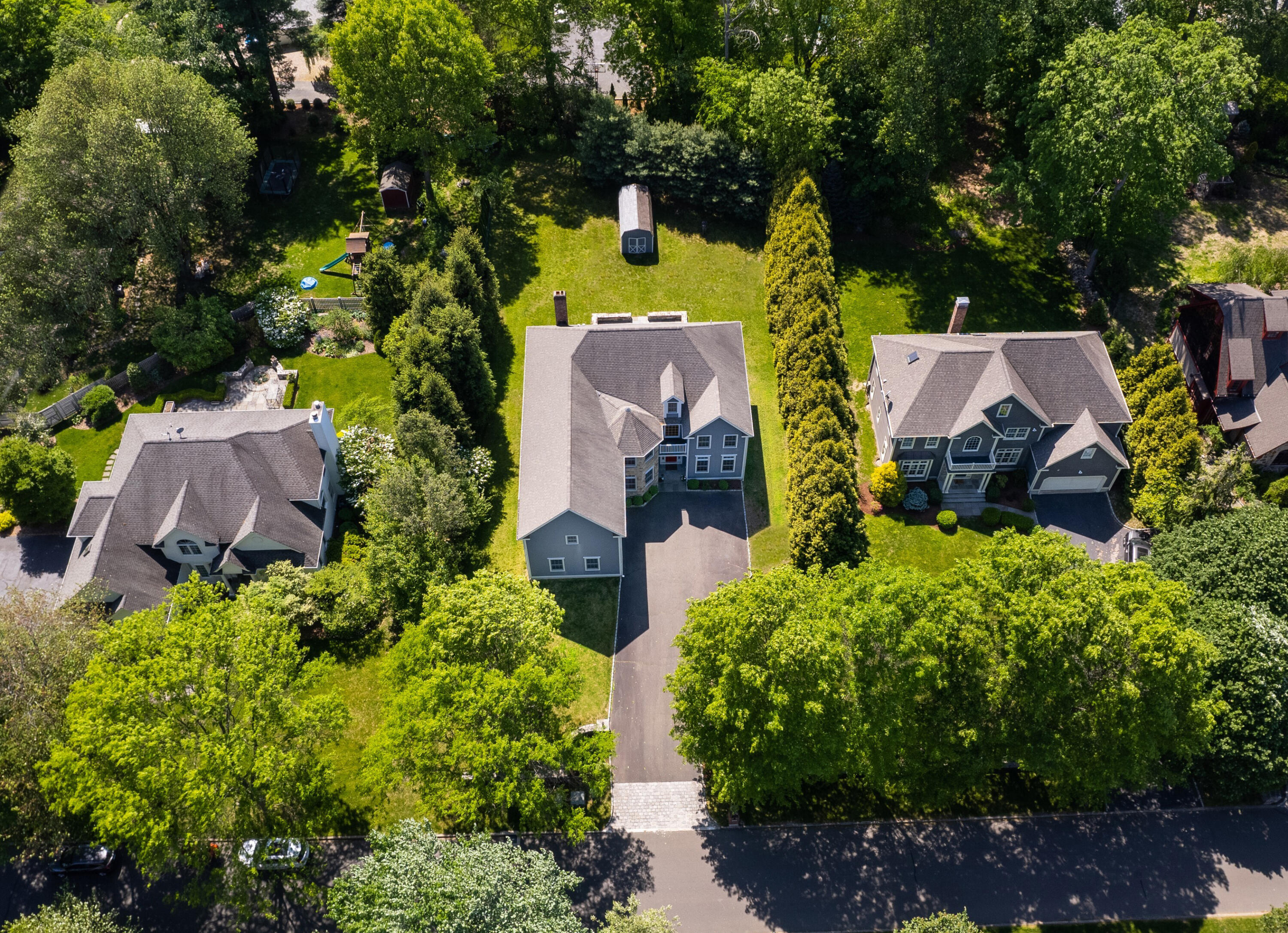 5 Christopher Lane Norwalk, CT 06851 - Photo 37 of 46 an aerial view of house with a yard and swimming pool