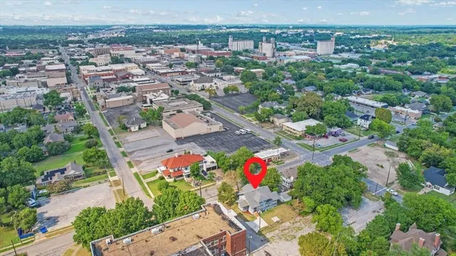 an aerial view of a city