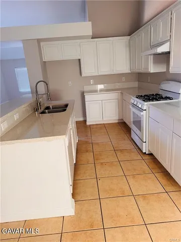 a kitchen with a sink a stove and a refrigerator