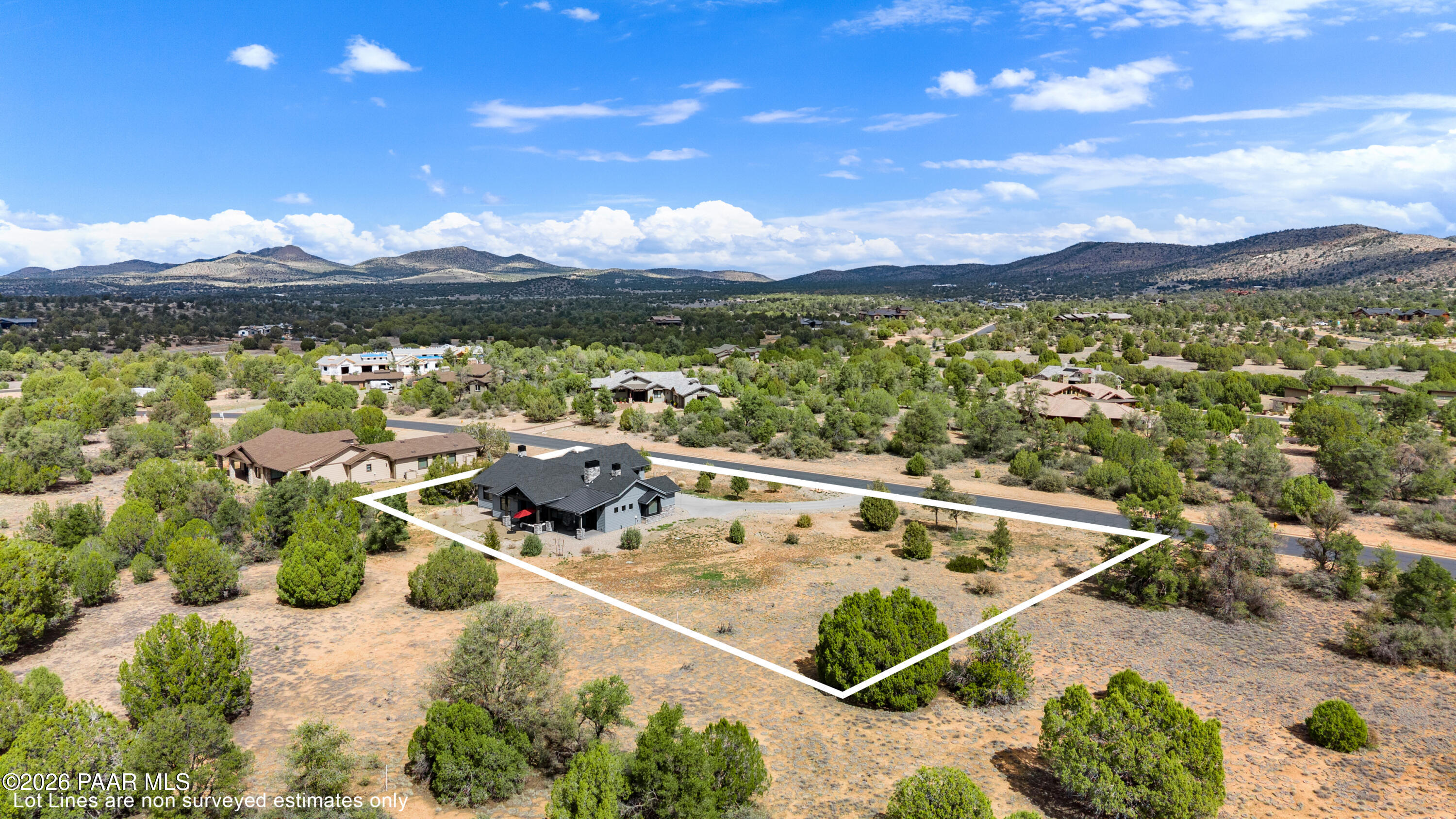 4810 West Three Forks Road Prescott, AZ 86305 - Photo 37 of 40 40-Aerial Back (1) Lot Lines